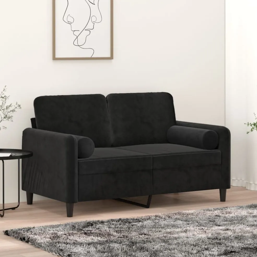vidaXL Sierkussens 2 st 15x50 cm fluweel zwart