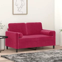 vidaXL Sierkussens 2 st 15x50 cm fluweel wijnrood