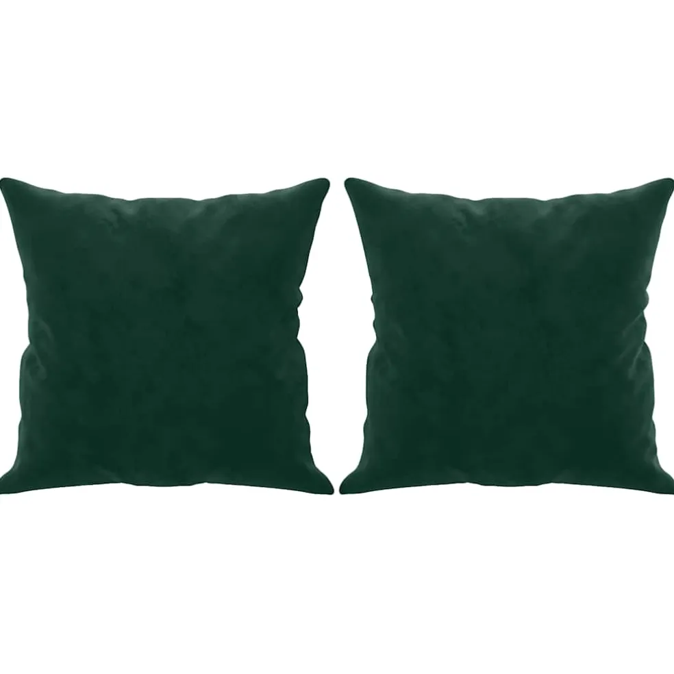 vidaXL Sierkussens 2 st 40x40 cm fluweel donkergroen