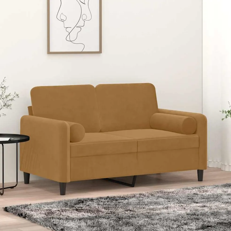vidaXL Sierkussens 2 st 15x50 cm fluweel bruin