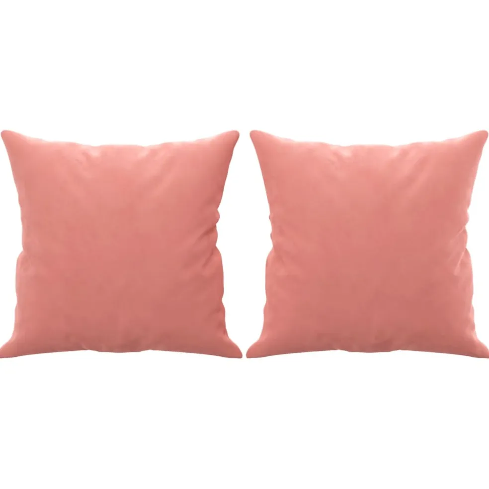 vidaXL Sierkussens 2 st 40x40 cm fluweel roze