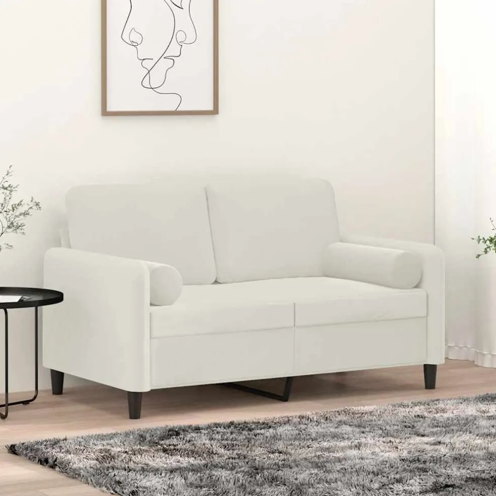 vidaXL Sierkussens 2 st 15x50 cm fluweel crèmekleurig