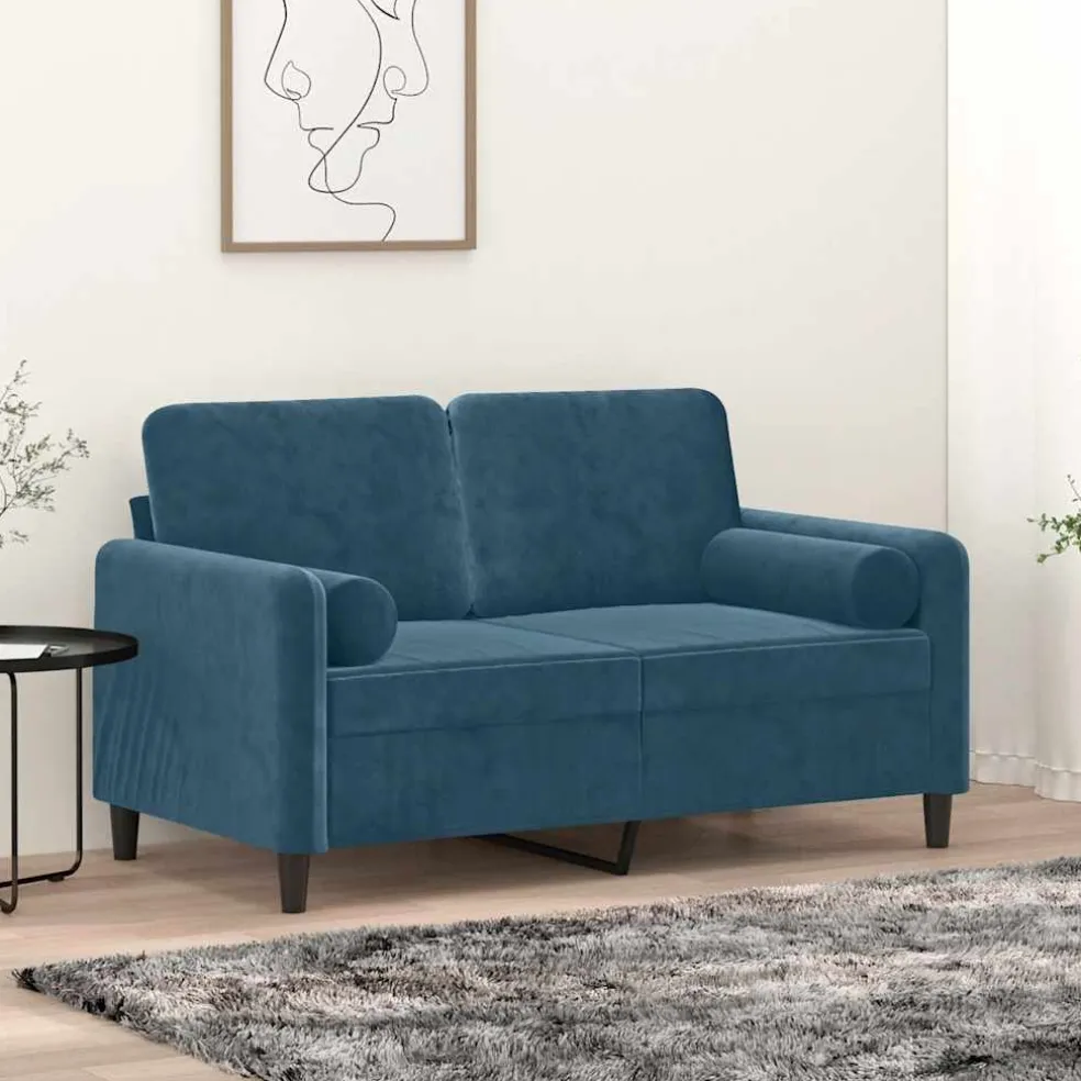 vidaXL Sierkussens 2 st 15x50 cm fluweel blauw
