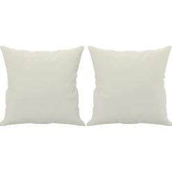 vidaXL Sierkussens 2 st 40x40 cm fluweel crèmekleurig