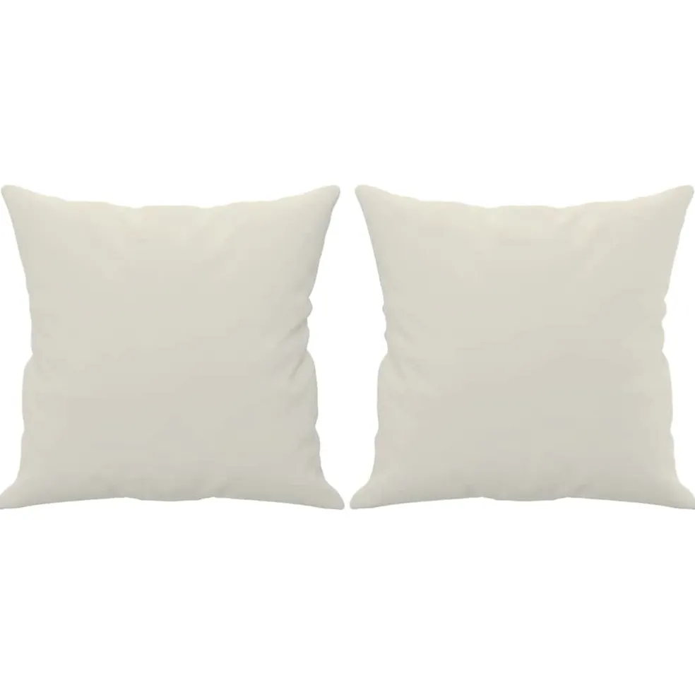 vidaXL Sierkussens 2 st 40x40 cm fluweel crèmekleurig