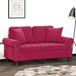 vidaXL Sierkussens 2 st 40x40 cm fluweel wijnrood