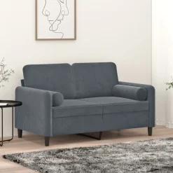 vidaXL Sierkussens 2 st 15x50 cm fluweel donkergrijs