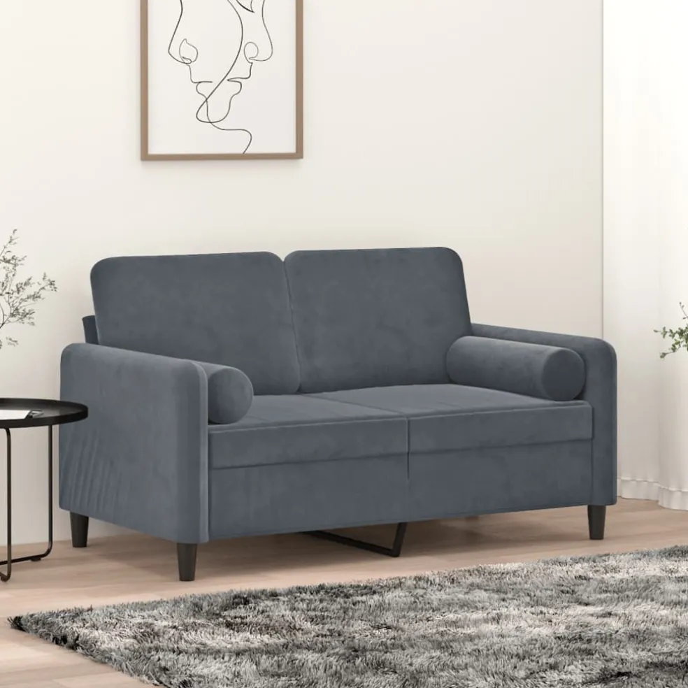 vidaXL Sierkussens 2 st 15x50 cm fluweel donkergrijs