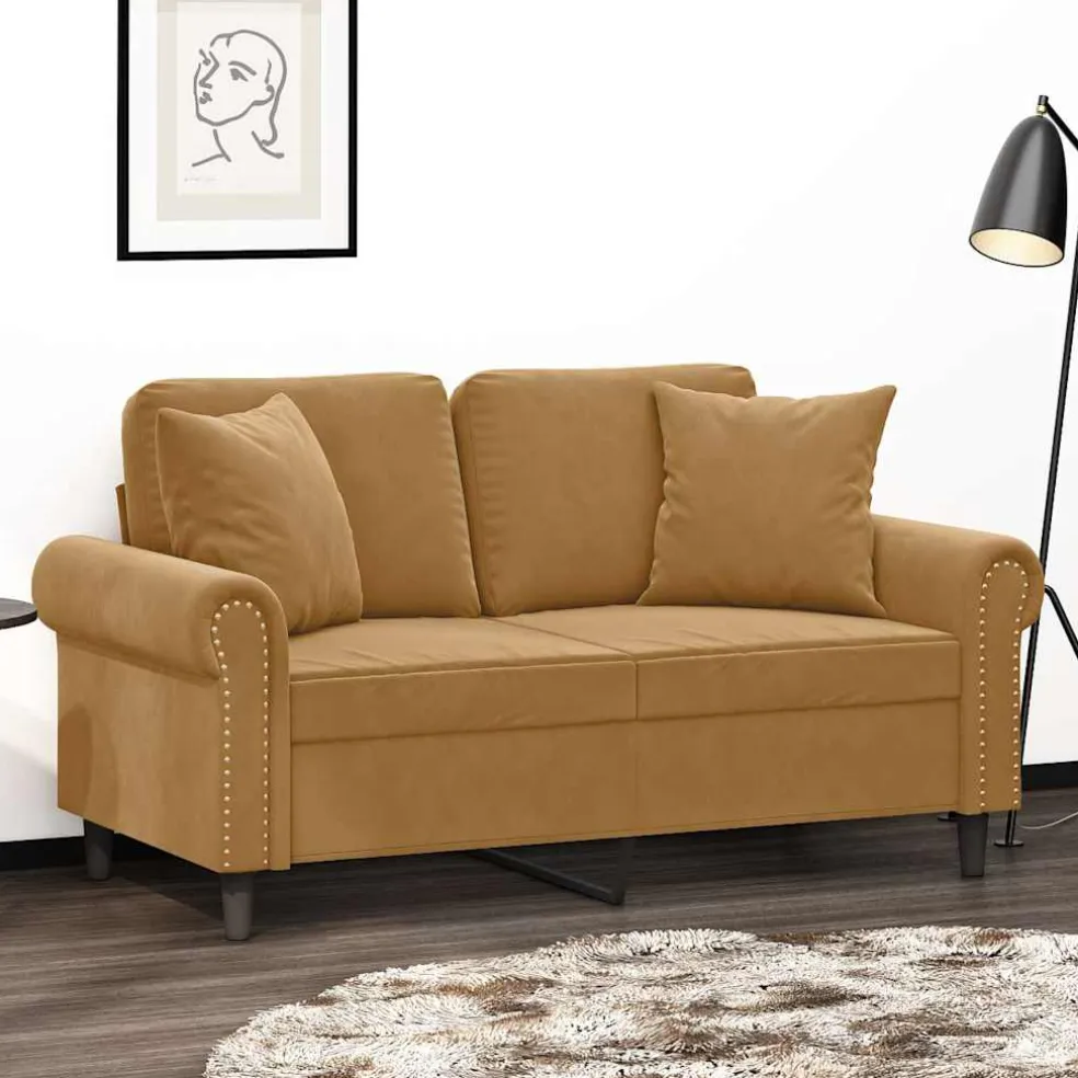 vidaXL Sierkussens 2 st 40x40 cm fluweel bruin