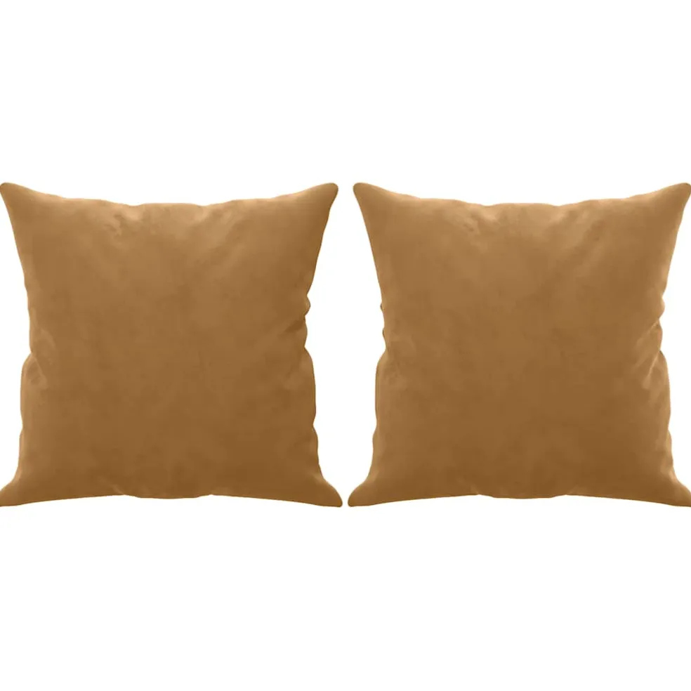 vidaXL Sierkussens 2 st 40x40 cm fluweel bruin
