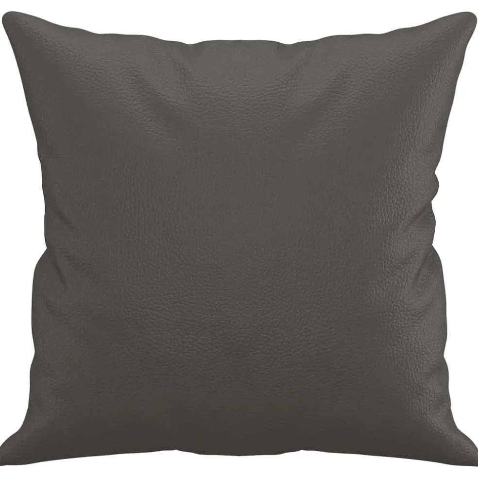 vidaXL Sierkussens 2 st 40x40 cm kunstleer grijs