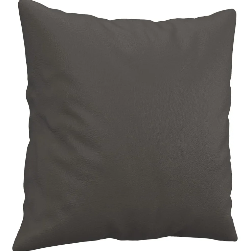 vidaXL Sierkussens 2 st 40x40 cm kunstleer grijs