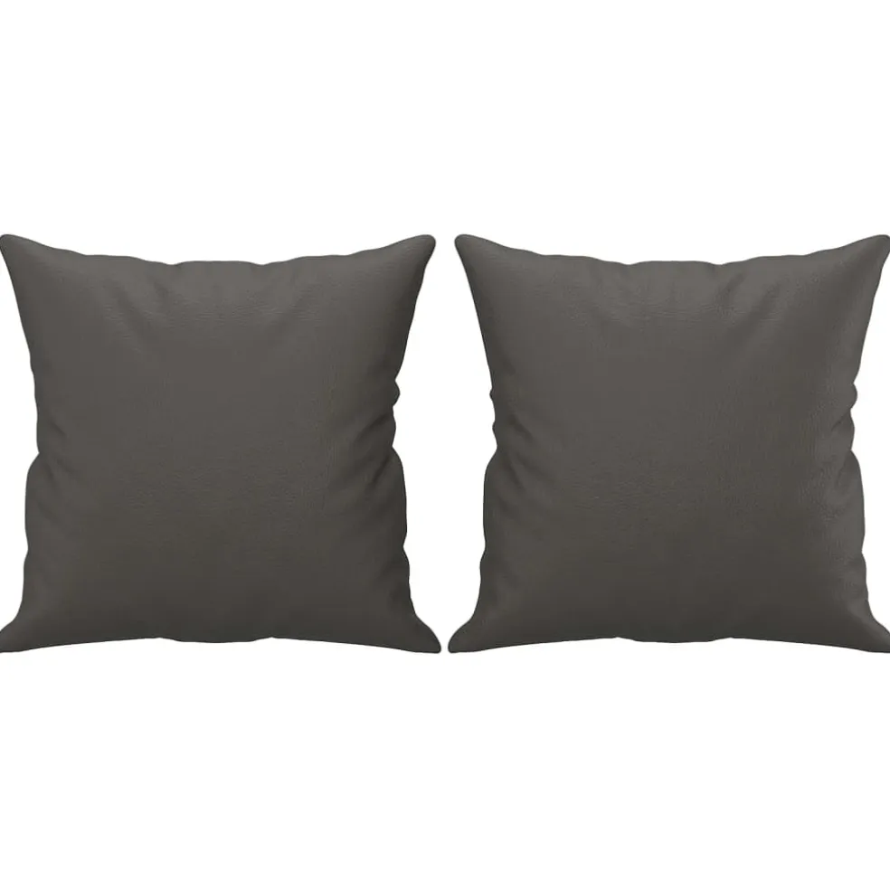 vidaXL Sierkussens 2 st 40x40 cm kunstleer grijs