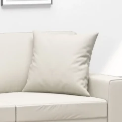 vidaXL Sierkussens 2 st 40x40 cm kunstleer crèmekleurig