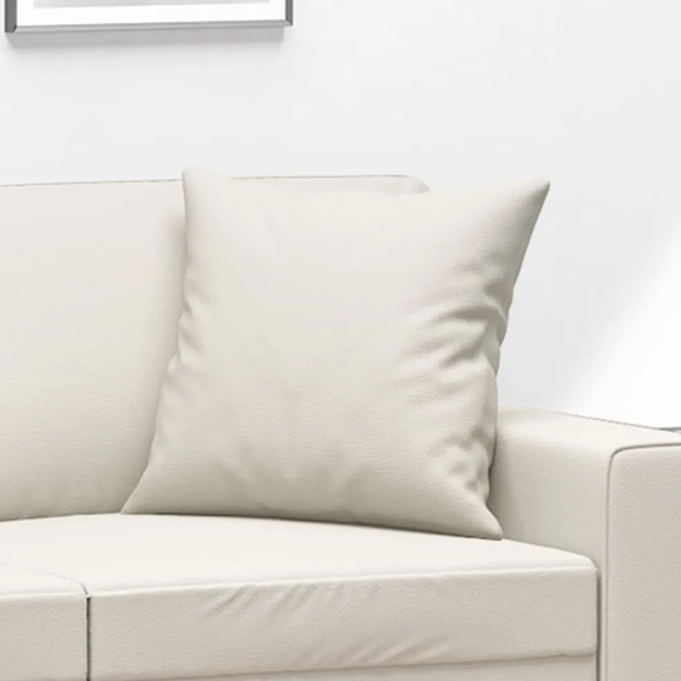 vidaXL Sierkussens 2 st 40x40 cm kunstleer crèmekleurig