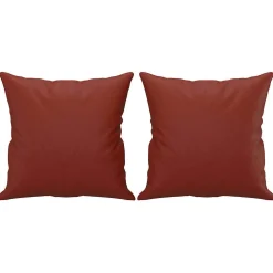 vidaXL Sierkussens 2 st 40x40 cm kunstleer wijnrood