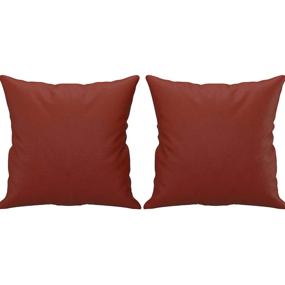 vidaXL Sierkussens 2 st 40x40 cm kunstleer wijnrood