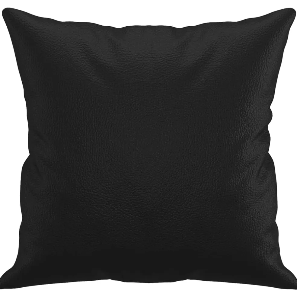 vidaXL Sierkussens 2 st 40x40 cm kunstleer zwart