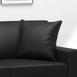 vidaXL Sierkussens 2 st 40x40 cm kunstleer zwart