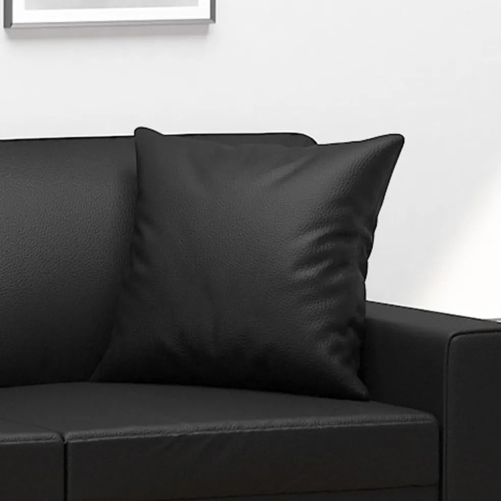 vidaXL Sierkussens 2 st 40x40 cm kunstleer zwart