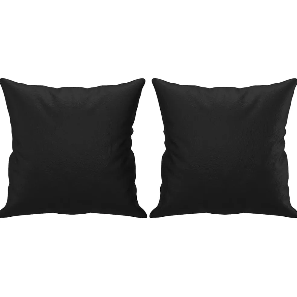 vidaXL Sierkussens 2 st 40x40 cm kunstleer zwart