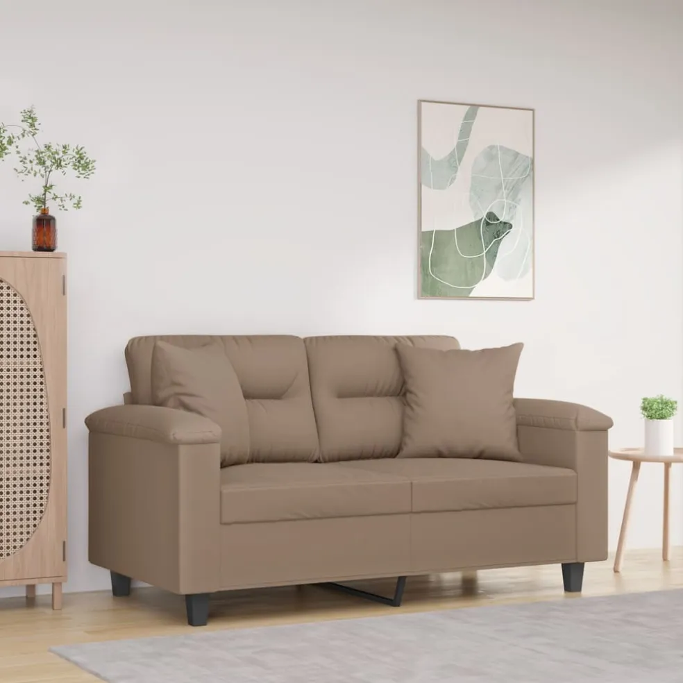 vidaXL Sierkussens 2 st 40x40 cm microvezelstof taupe