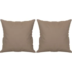 vidaXL Sierkussens 2 st 40x40 cm microvezelstof taupe