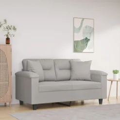 vidaXL Sierkussens 2 st 40x40 cm microvezelstof lichtgrijs