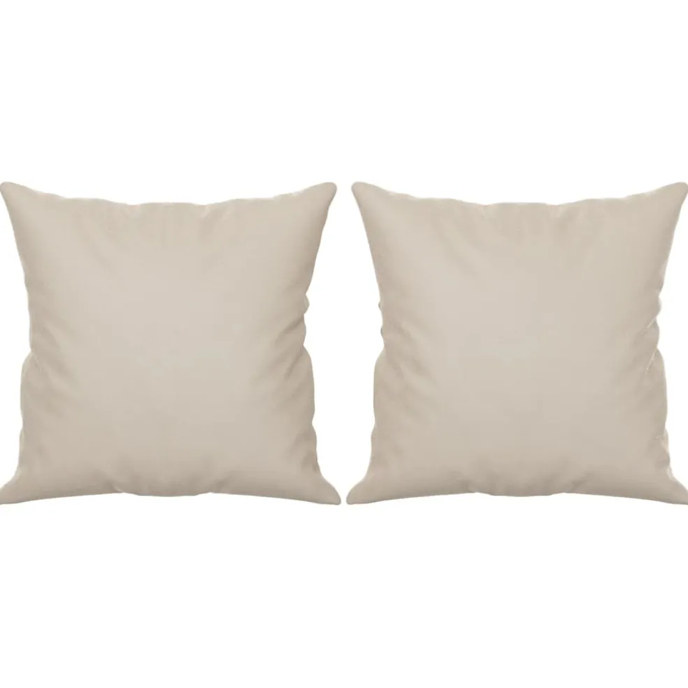 vidaXL Sierkussens 2 st 40x40 cm microvezelstof crèmekleurig