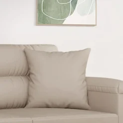vidaXL Sierkussens 2 st 40x40 cm microvezelstof crèmekleurig