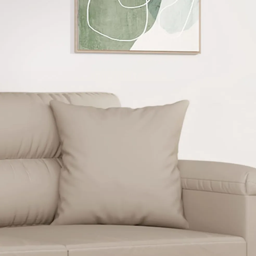 vidaXL Sierkussens 2 st 40x40 cm microvezelstof crèmekleurig