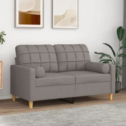 vidaXL Sierkussens 2 st 15x50 cm stof taupe