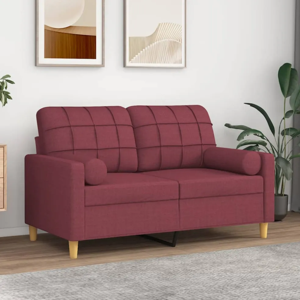vidaXL Sierkussens 2 st 15x50 cm stof wijnrood