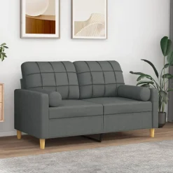 vidaXL Sierkussens 2 st 15x50 cm stof donkergrijs