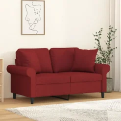 vidaXL Sierkussens 2 st 40x40 cm stof wijnrood