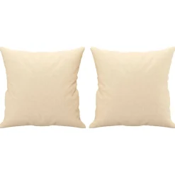 vidaXL Sierkussens 2 st 40x40 cm stof crèmekleurig