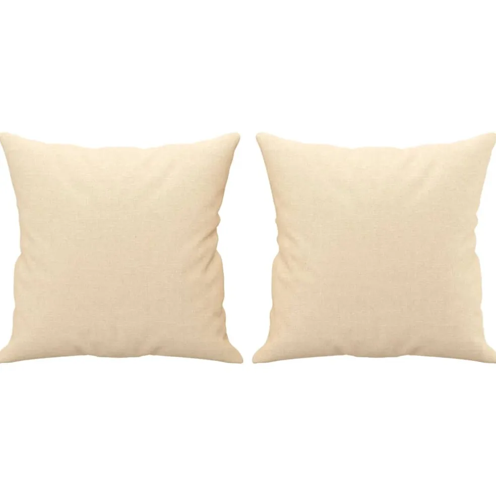 vidaXL Sierkussens 2 st 40x40 cm stof crèmekleurig