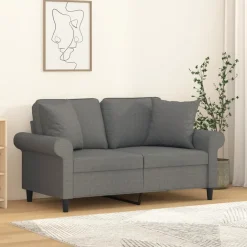 vidaXL Sierkussens 2 st 40x40 cm stof donkergrijs