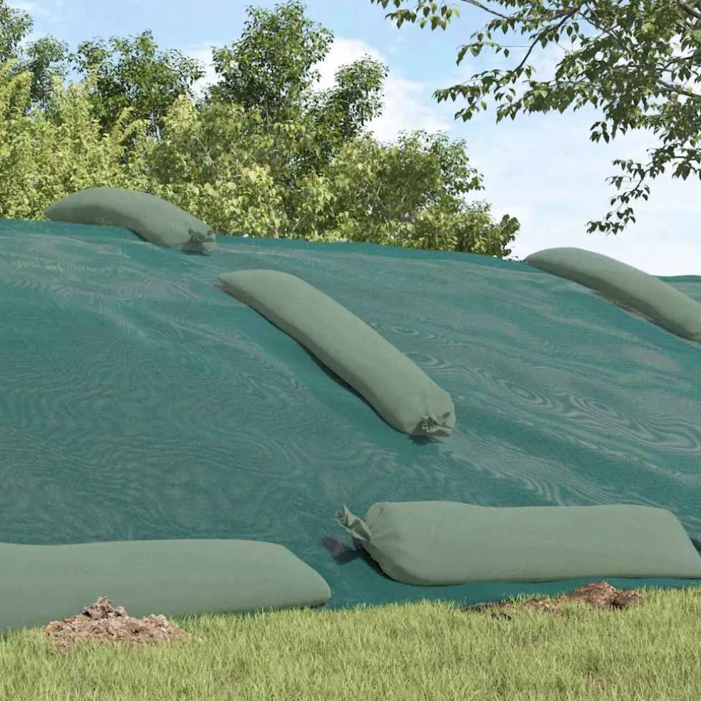 vidaXL Siloafdekking Groen 6 x 5 m HDPE