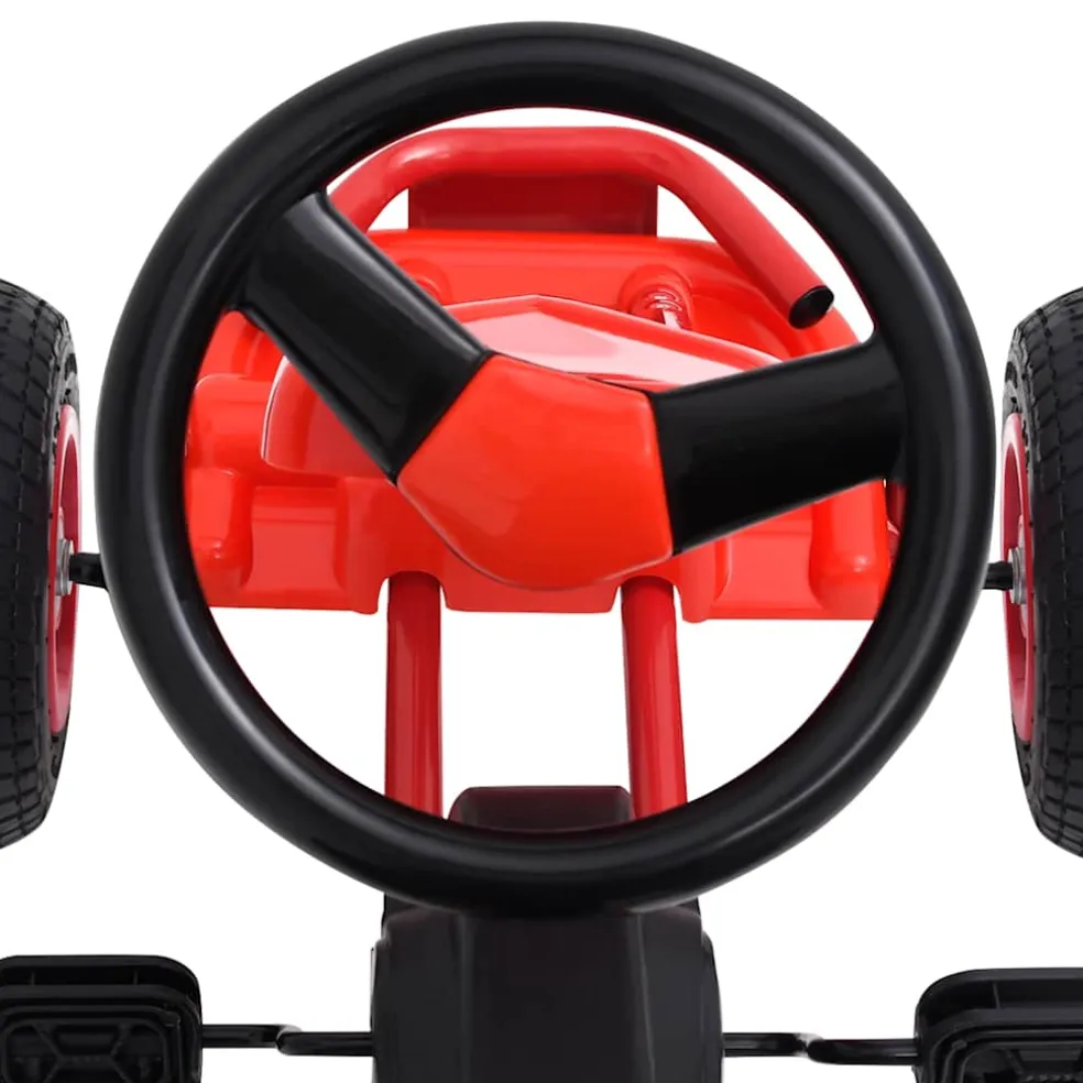 vidaXL Skelter met pedalen en pneumatische banden rood