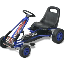 vidaXL Skelter met pedalen en verstelbare zitting blauw