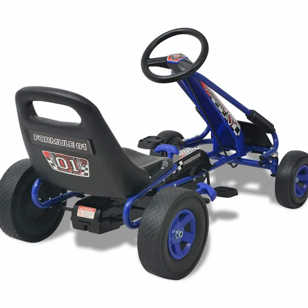 vidaXL Skelter met pedalen en verstelbare zitting blauw