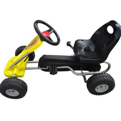 vidaXL Skelter met pedalen geel