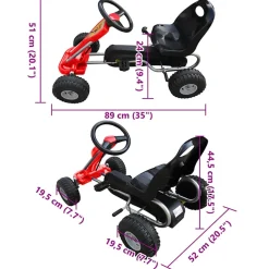 vidaXL Skelter met pedalen rood