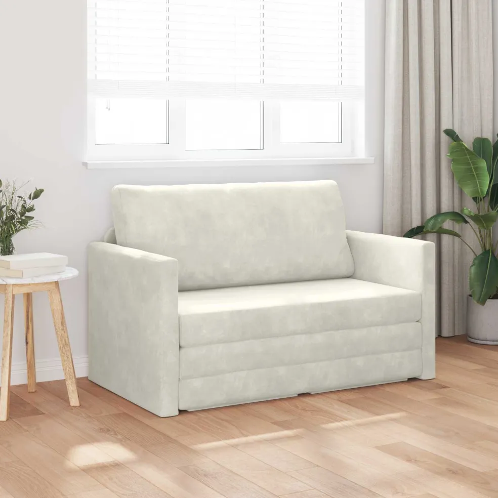 vidaXL Slaapbank Crème 124 x 71 x 78 cm Fluweel