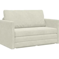 vidaXL Slaapbank Crème 124 x 71 x 78 cm Fluweel