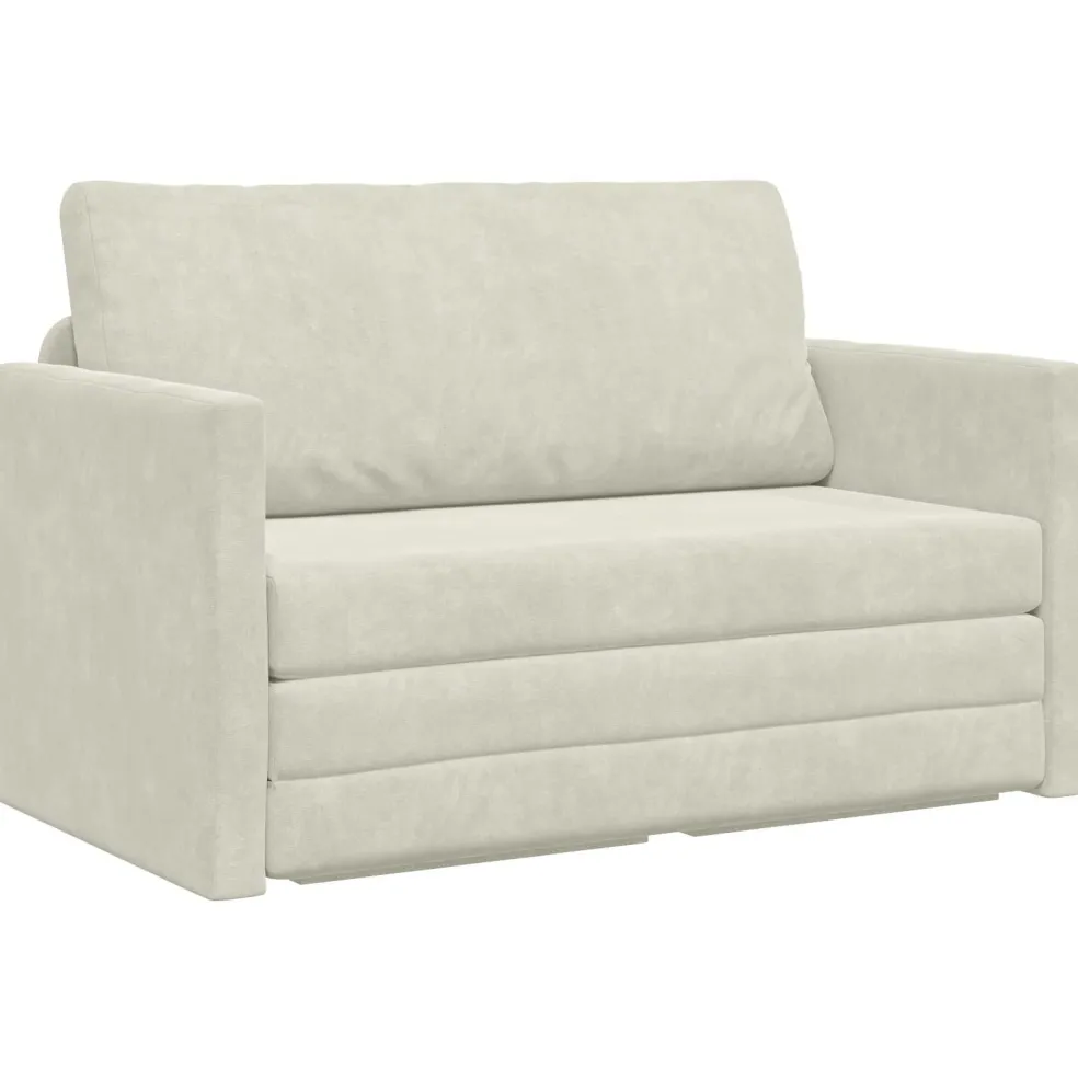 vidaXL Slaapbank Crème 124 x 71 x 78 cm Fluweel