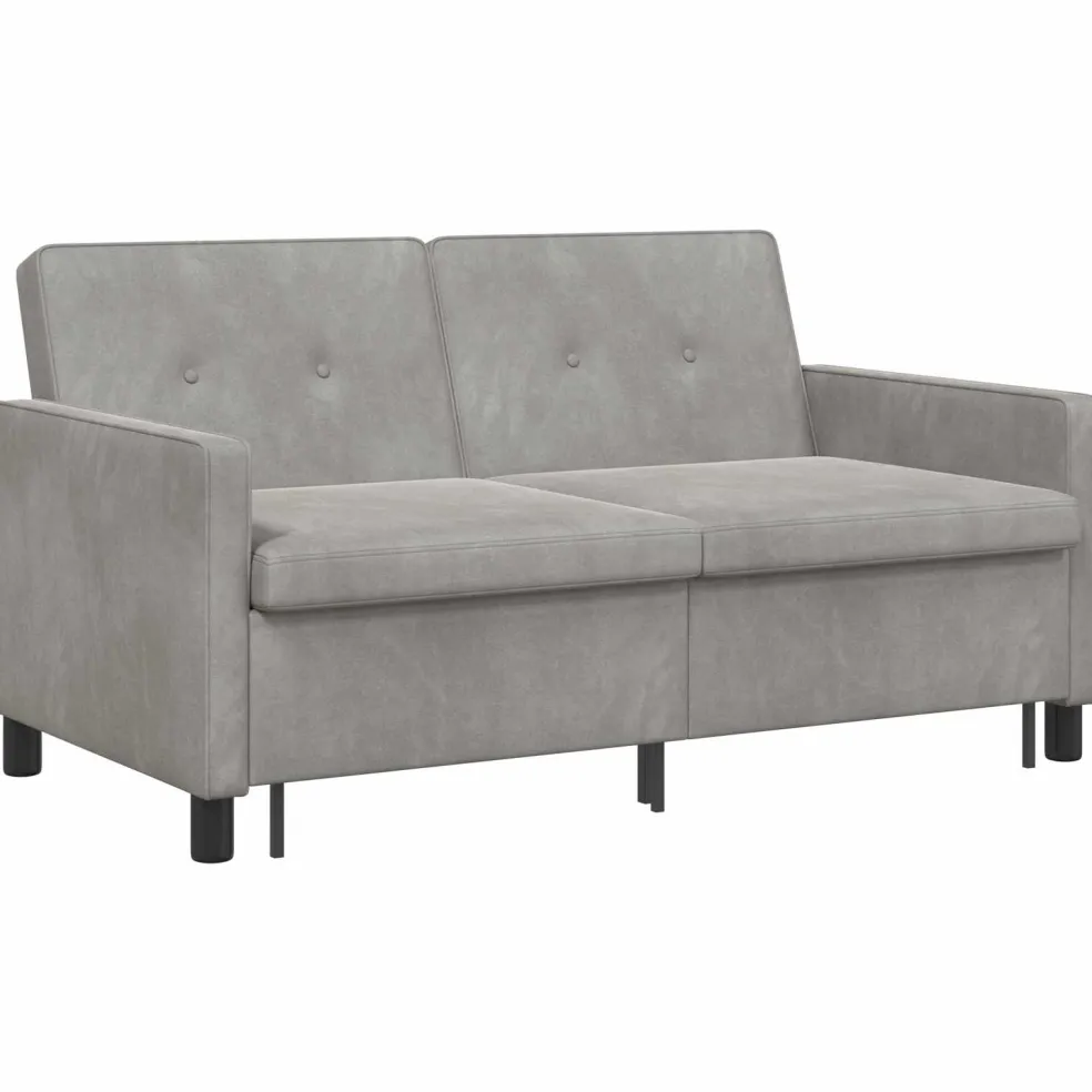 vidaXL Slaapbank Lichtgrijs 154 x 94,5 x 80,5 cm Stof
