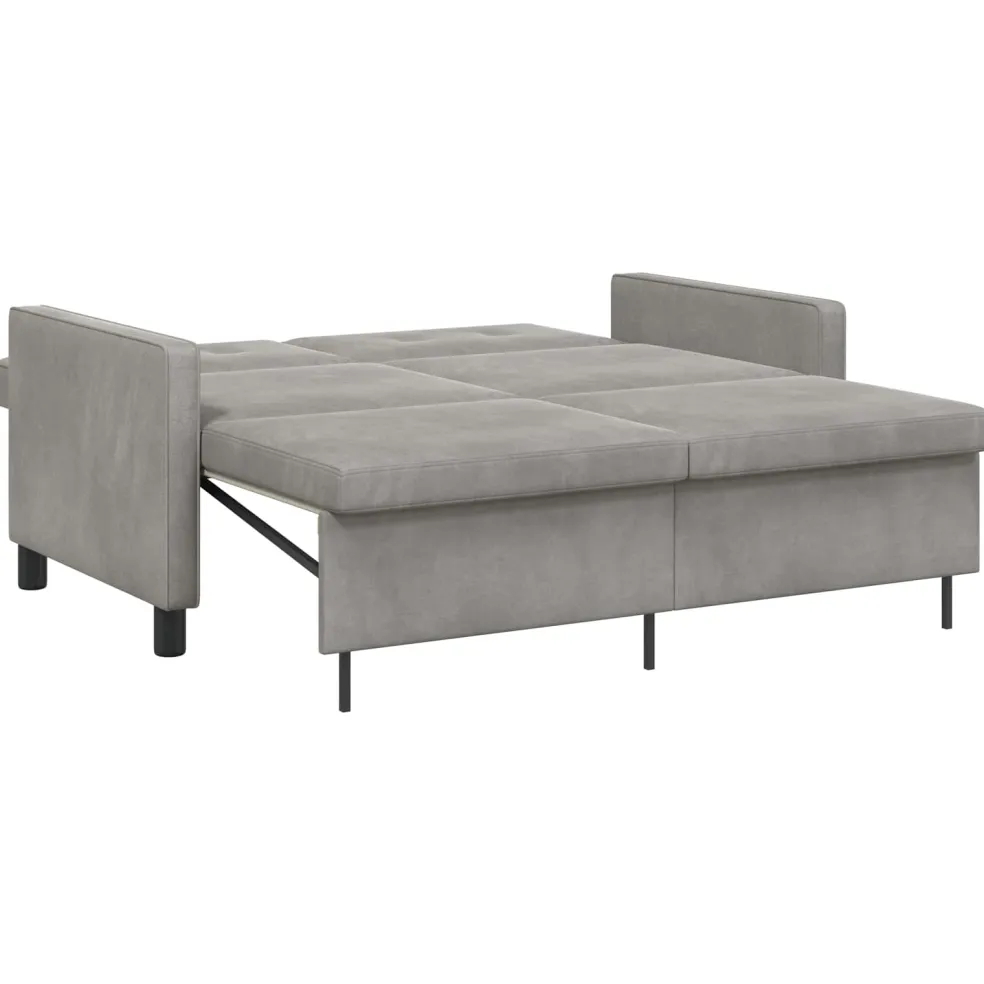 vidaXL Slaapbank Lichtgrijs 154 x 94,5 x 80,5 cm Stof