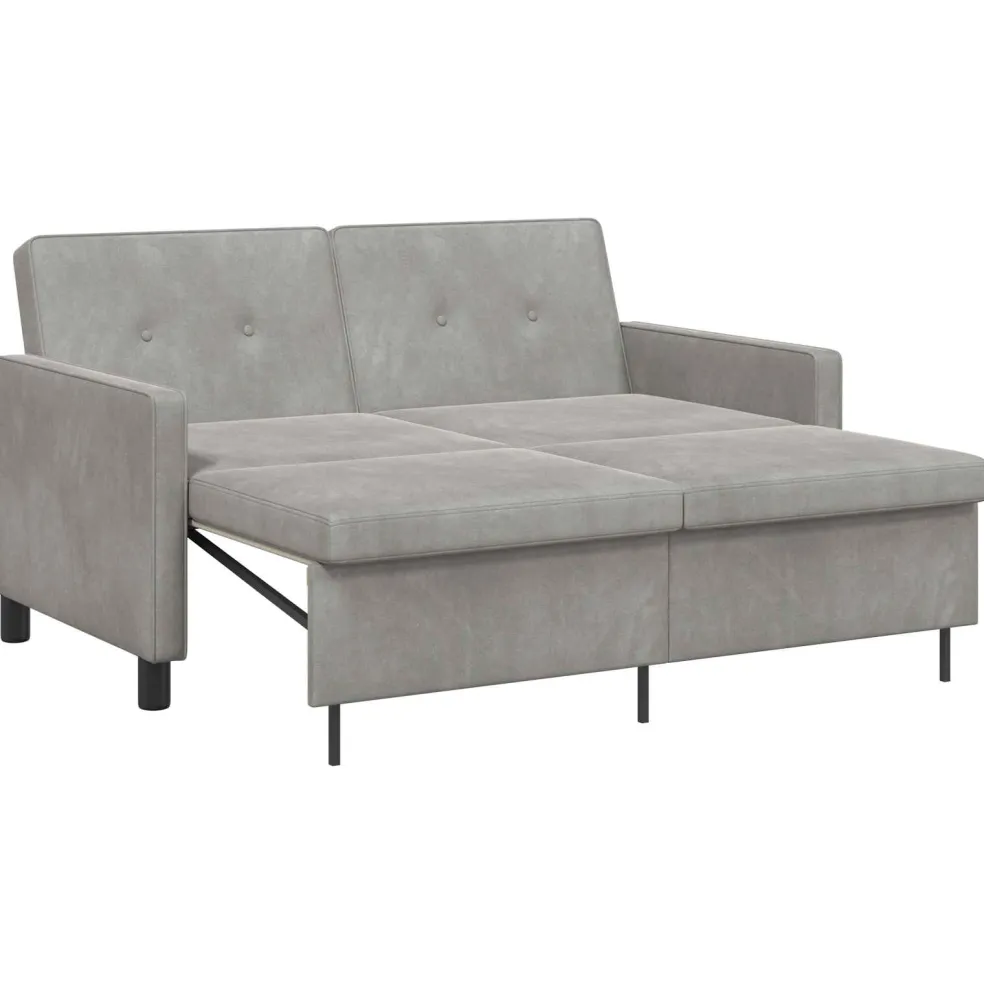 vidaXL Slaapbank Lichtgrijs 154 x 94,5 x 80,5 cm Stof